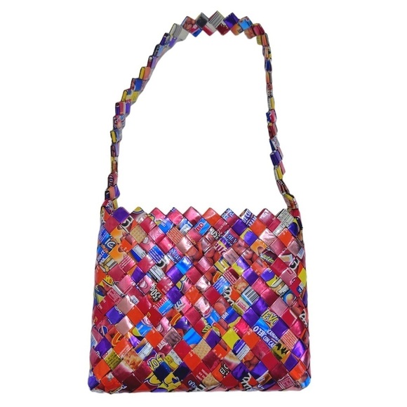 Candy Snack Wrapper Shoulder Bag Nostalgic Y2K Handmade - Picture 3 of 15